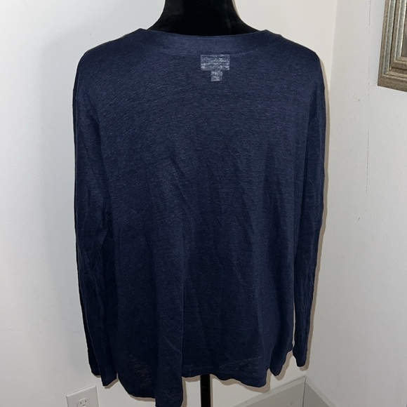 Love Linen J. Jill blue long sleeves open cardigan 100% Linen sz L - Picture 4 of 8